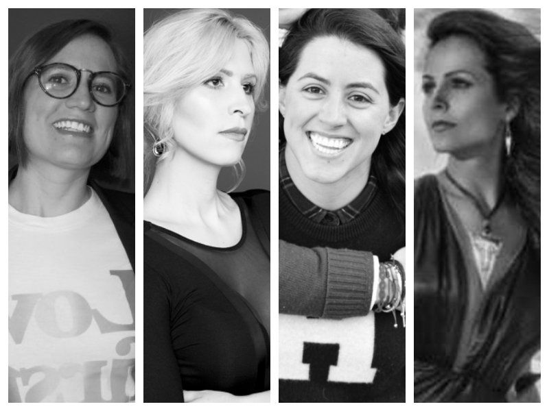 4 mujeres trabajando y brillando fuera del clóset